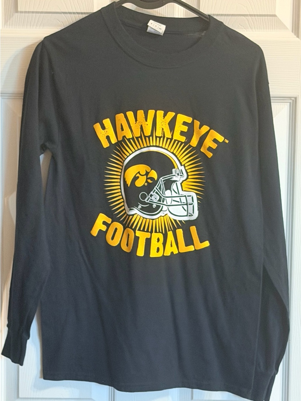 Hawkeye Football Long Sleeve Tee - Black & Gold
